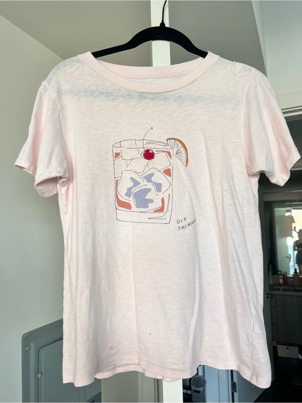J.Crew Old Fashioned Graphic Cotton T-Shirt Pink Size Small - Picture 2 of 8